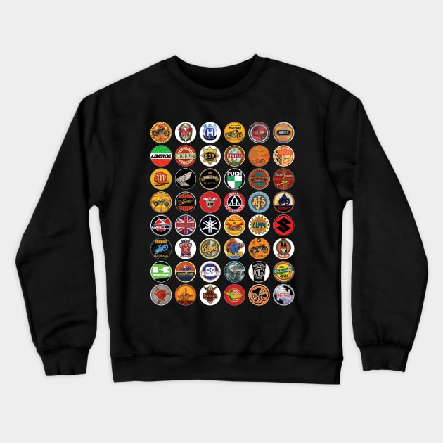 Vintage Motorcycles of the world Crewneck Sweatshirt by Midcenturydave